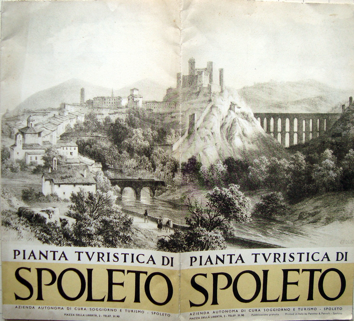 Pieghevole Turistico Spoleto anni '40