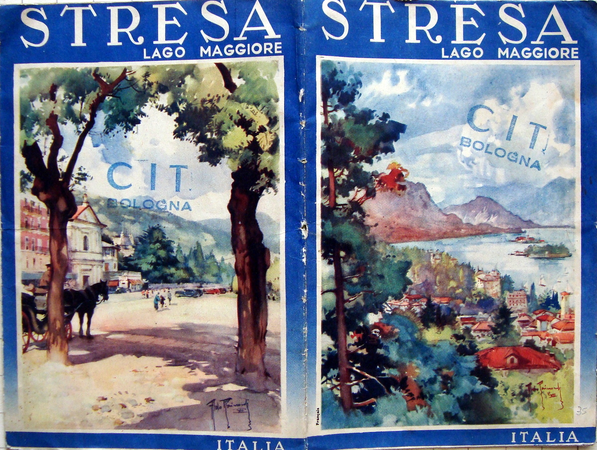 Pieghevole Turistico Stresa Lago maggiore 1935 sports
