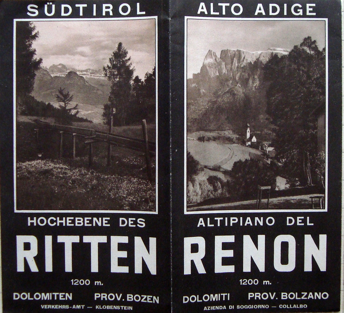 PieghevoleTuristico Ritten Sud Tirol anni '40 Renon Dolomiti Bolzano