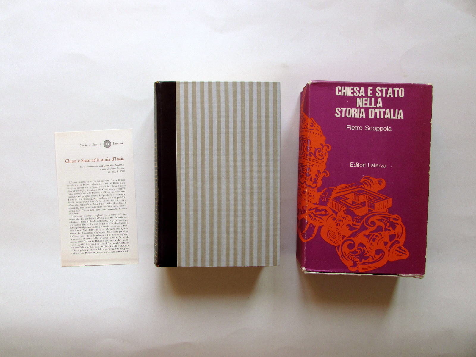 Pietro Scoppola Chiesa e Stato nella Storia d'Italia Laterza Bari …