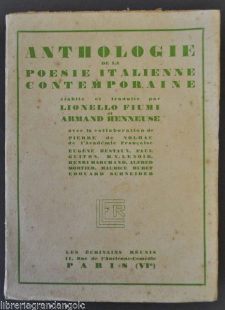 Poesia Italiana Francese Fiumi Futurismo Folgore Montale Ungaretti Sbarbaro 1928