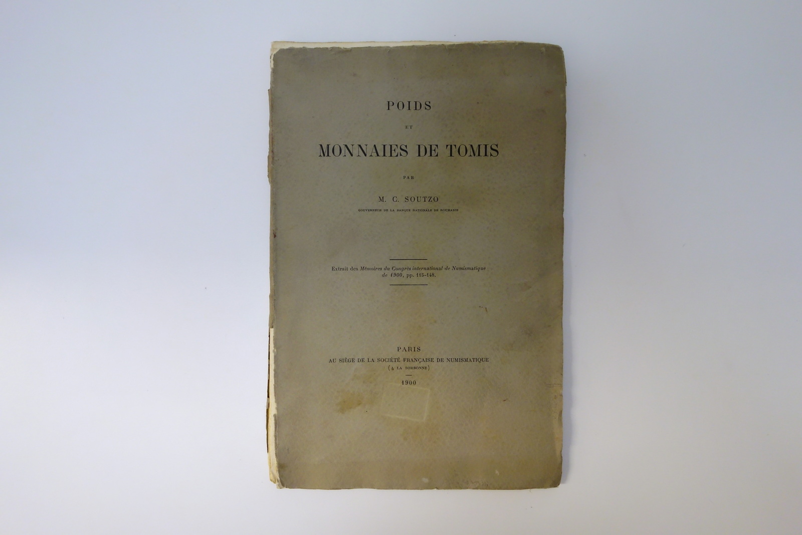 Poids et Monnaies de Tomis Soutzo Paris 1900 2 Tavole …