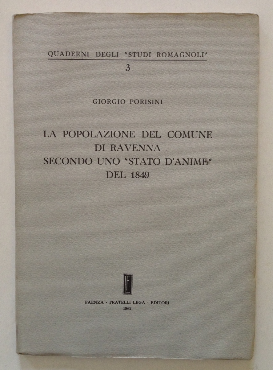 Porisini La Popolazione del Comune di Ravenna Secondo uno Stato …