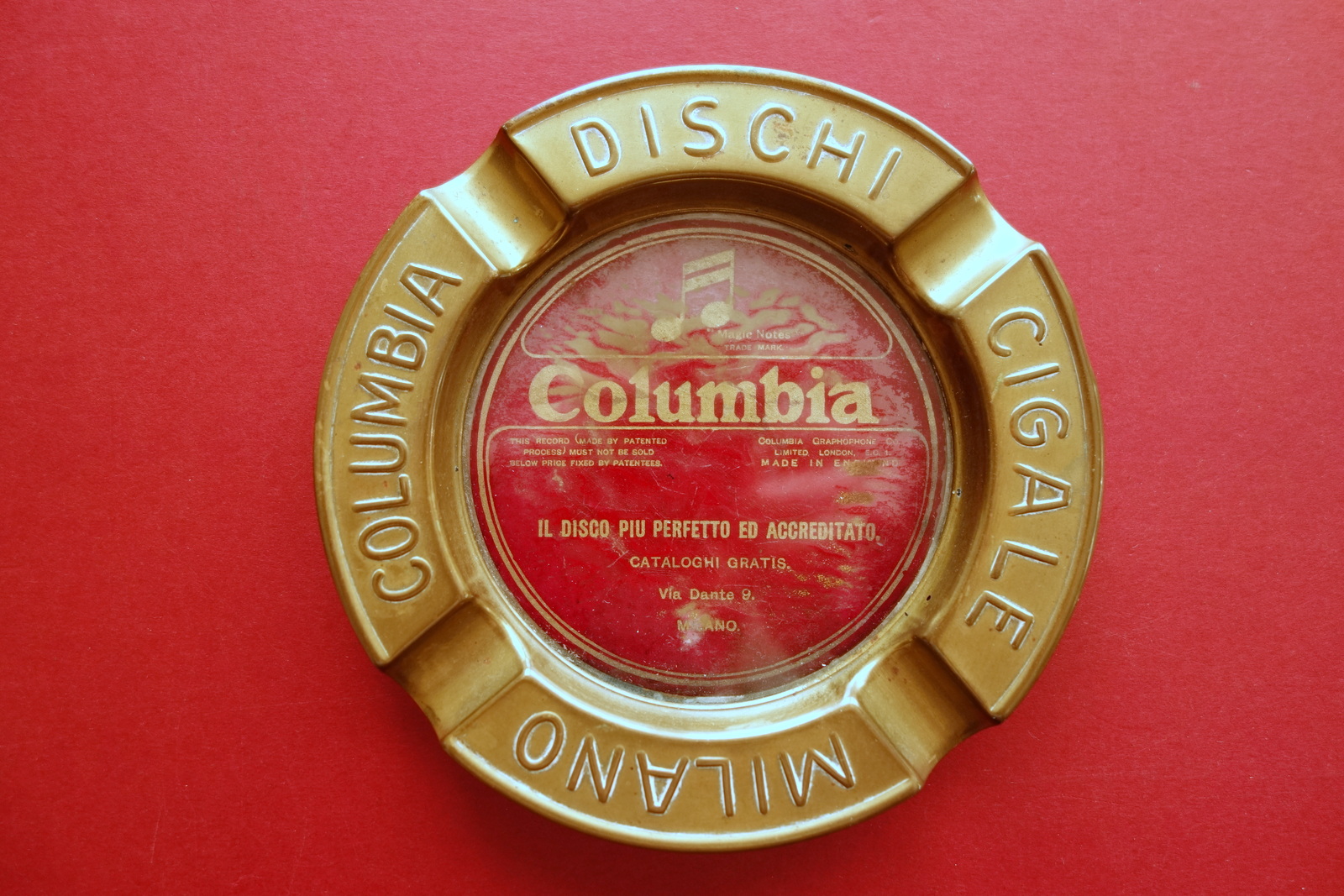 Posacenere Dischi Columbia Cigale Milano Via Dante Anni '20 Raro …