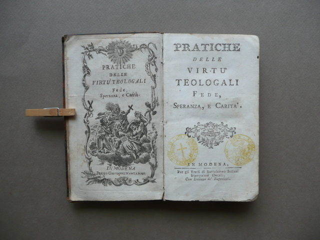 Pratiche Virt˘ Teologali Fede Speranza Carit‡ Soliani Modena Religione 1700