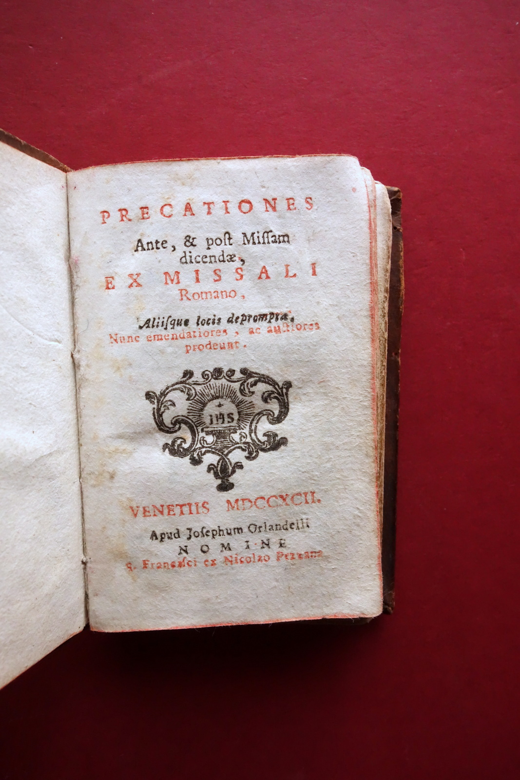Precationes ante post Missam dicendae ex Missali Romano Orlandelli Venezia …