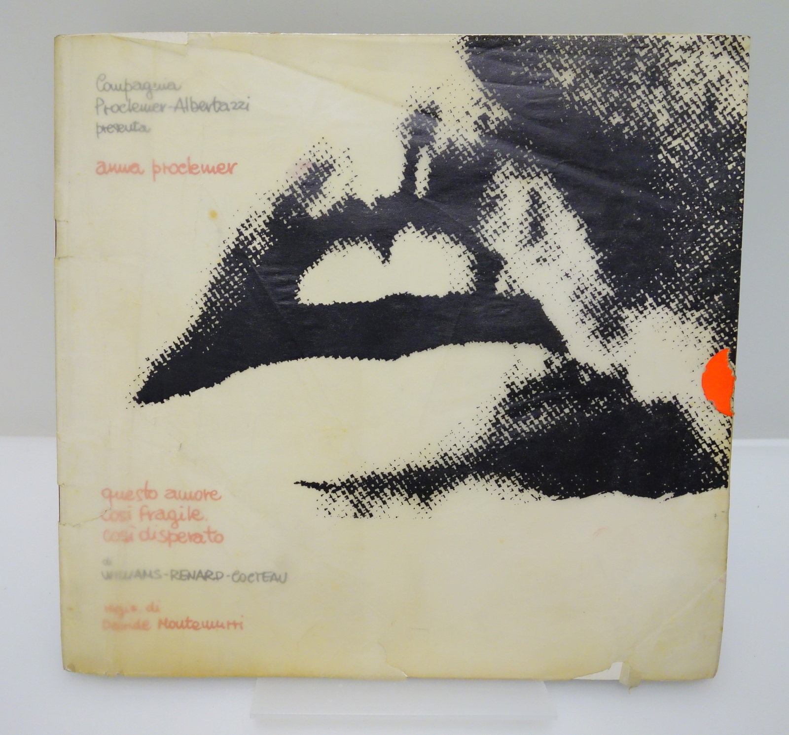 PROCLEMER ALBERTAZZI QUESTO AMORE COSI' FRAGILE COSI' DISPERATO COCTEAU 1971-72