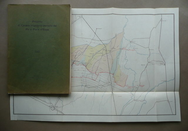 Progetto Canale Irrigatorio Derivato Po Foce D'Enza Brescello Novellara 1924