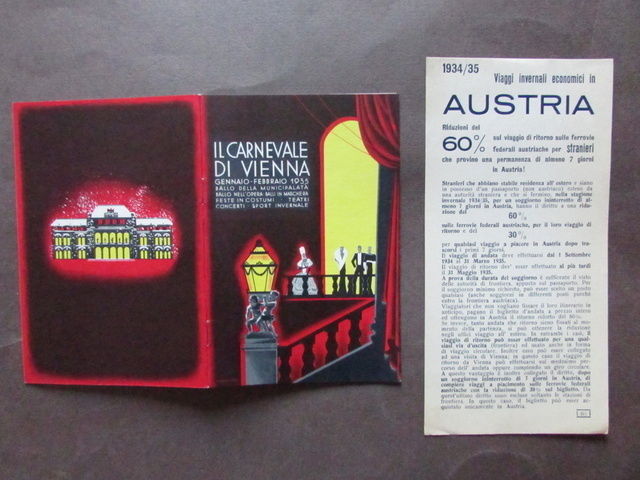 Programma Carnevale Vienna Austria 1935 Feste Balli Giochi Grafica Turismo