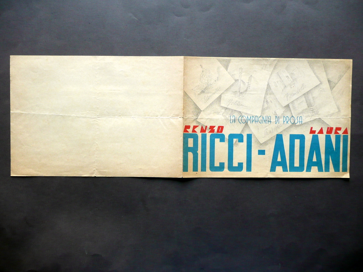 Programma Compagnia di Prosa Enzo Ricci Laura Adani Autori Interpreti …