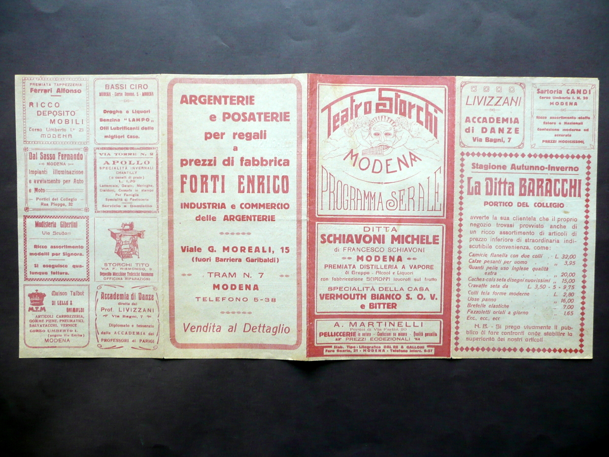 Programma Serale Teatro Storchi Modena Compagnia Comica Galli Giusti Primo …