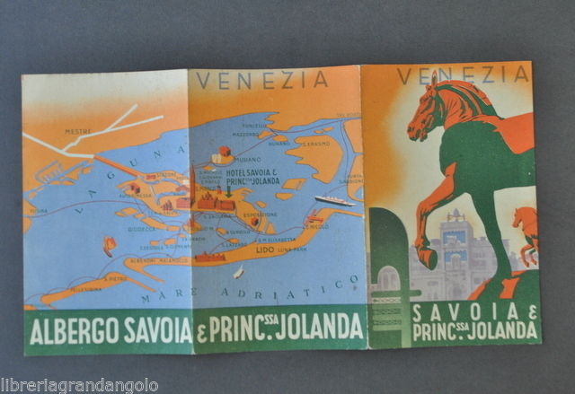Pubblicit‡ Alberghi Venezia Savoia Principessa Jolanda Riva Schiavoni 1930