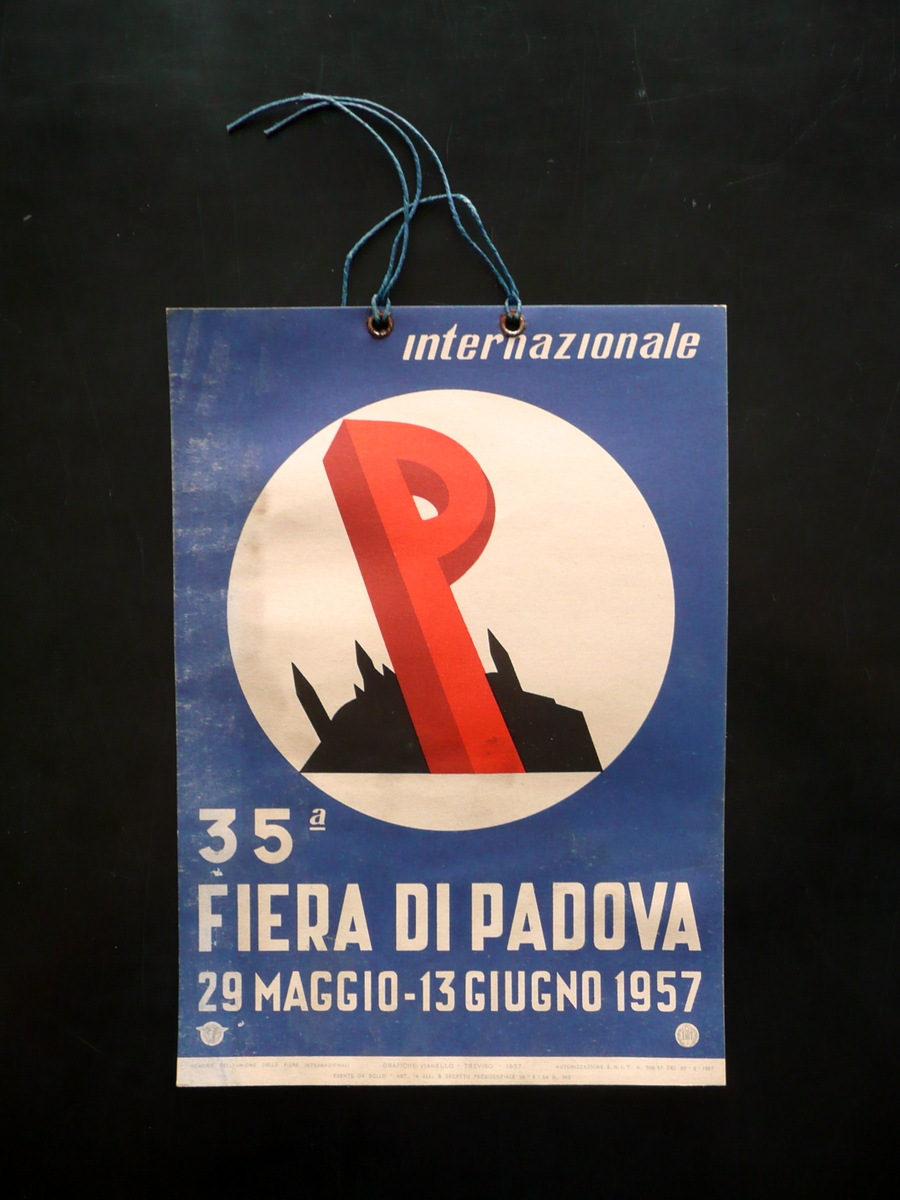 Pubblicit‡ Cartoncino 35∞ Fiera di Padova Grafica Pubblicitaria 1957