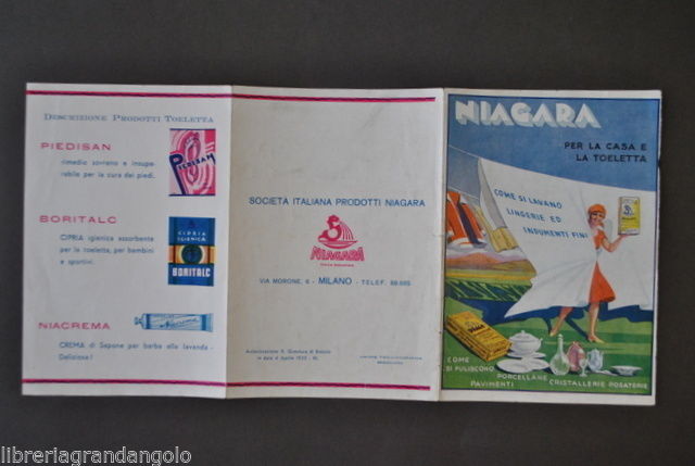 Pubblicit‡ Detersivi Bucato Toeletta Saponi Niagara Drago 1933