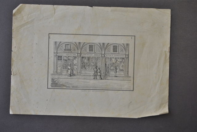 Pubblicit‡ Litografia Negozio Manifattura Biancheria Cortivo Boscaro Padova 1800
