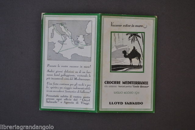 Pubblicit‡ Mare Crociere Mediterraneo Transatlantico Conte Rosso LLoyd 1931