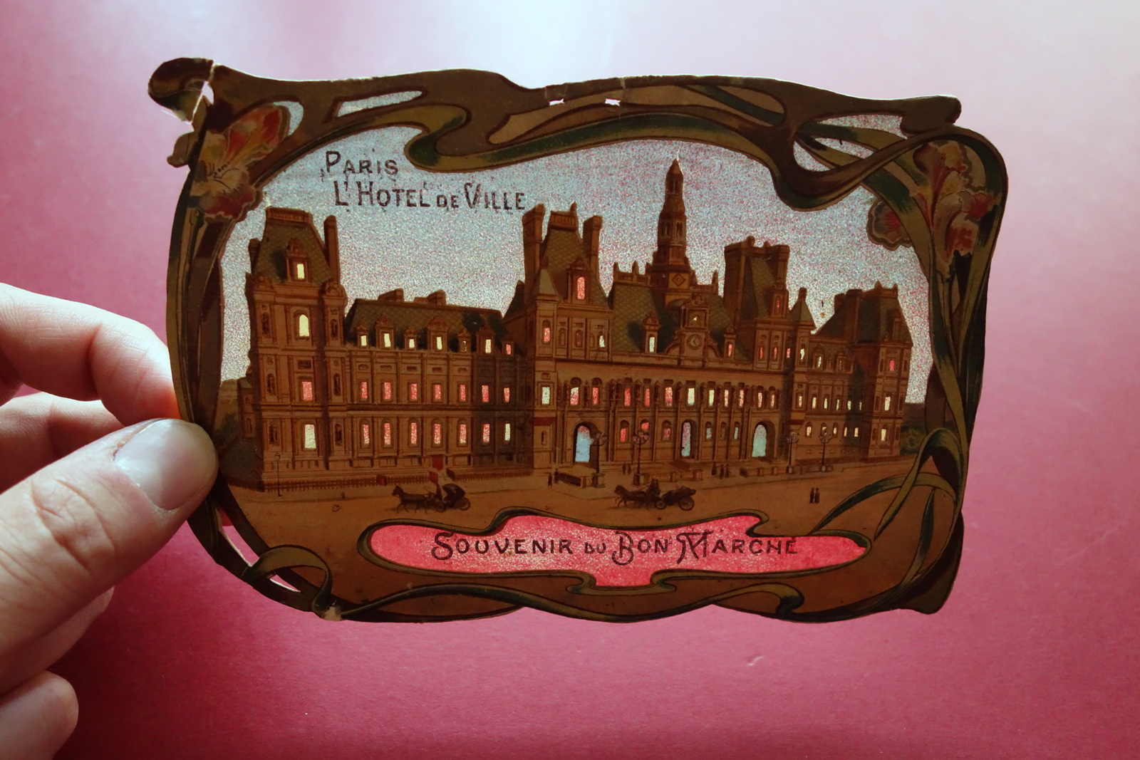 Pubblicit‡ Souvenir Bon MarchÈ Hotel de la Ville Cartoncino Trasparenza …