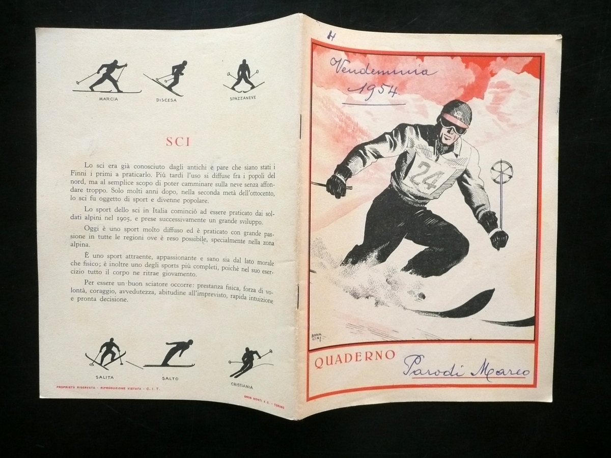 Quaderno Sci Sport Invernale Montagna Bonacini Usato Gros Monti Torino …