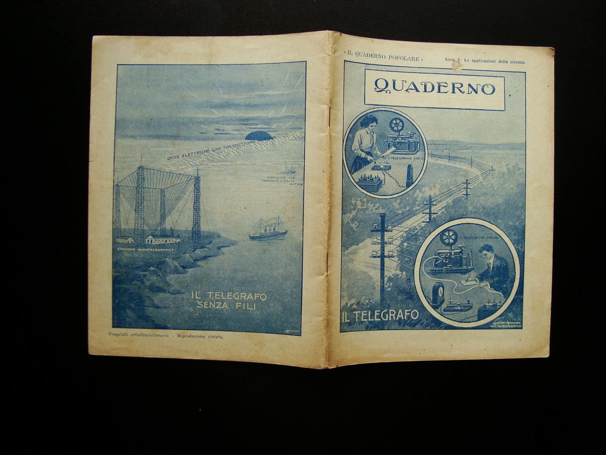 Quaderno scolastico Le Applicazioni della Scienza Il Telegrafo Santino
