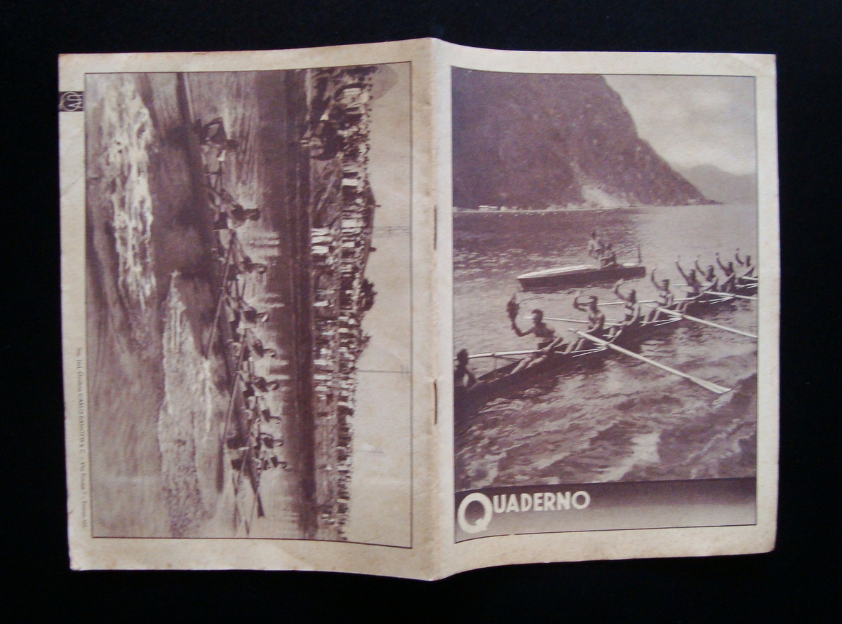 Quaderno scolastico non scritto Canottaggio ventennio sport