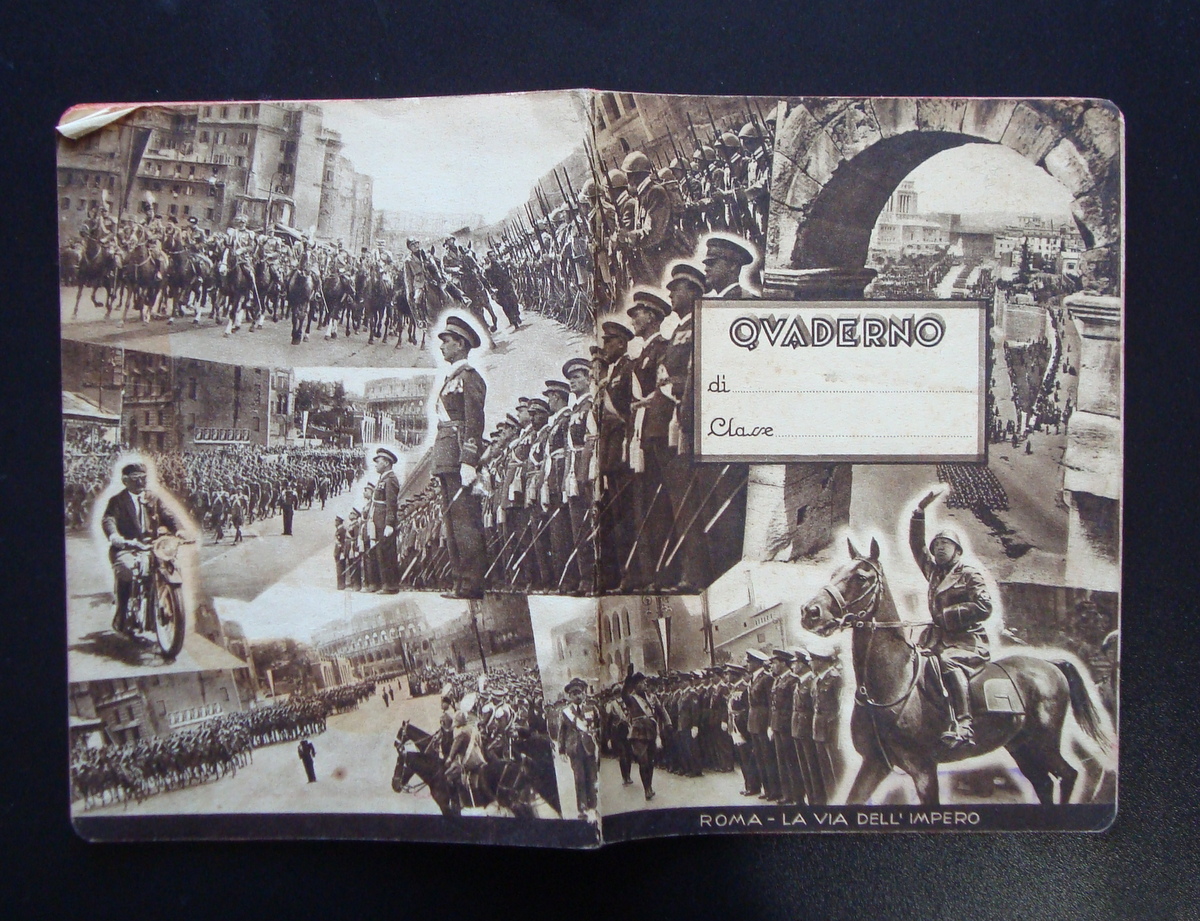 QUADERNO SCOLASTICO ROMA VIA DELL'IMPERO SFLILATA VENTENNIO