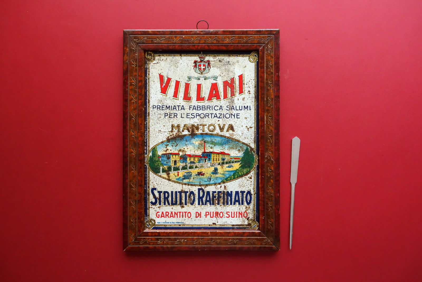 Targa Litografia Pubblicit‡ Villani Salumi Mantova Castelnuovo Ferrari Formigine