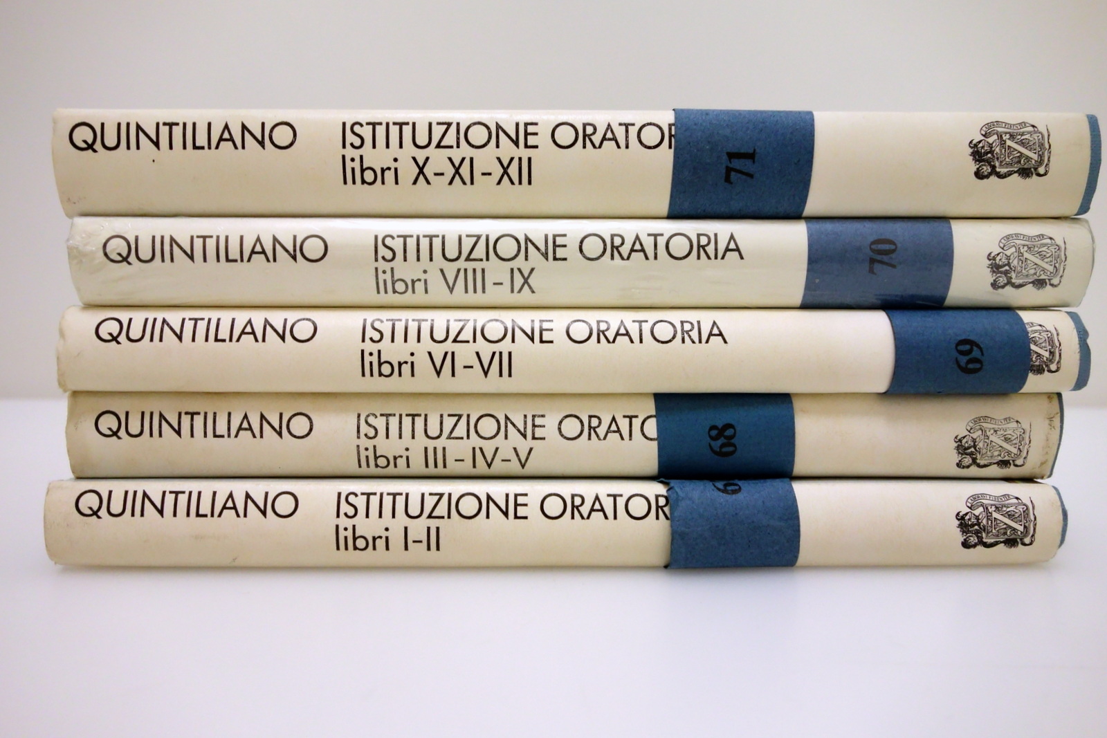 QUINTILIANO ISTITUZIONE ORATORIA LIBRI I-XII PROSATORI DI ROMA FRILLI ZANICHELLI