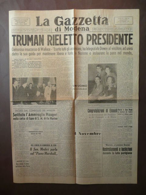 Quotidiani Episodi Storici Stati Uniti Presidenti Truman Rieletto Presidente