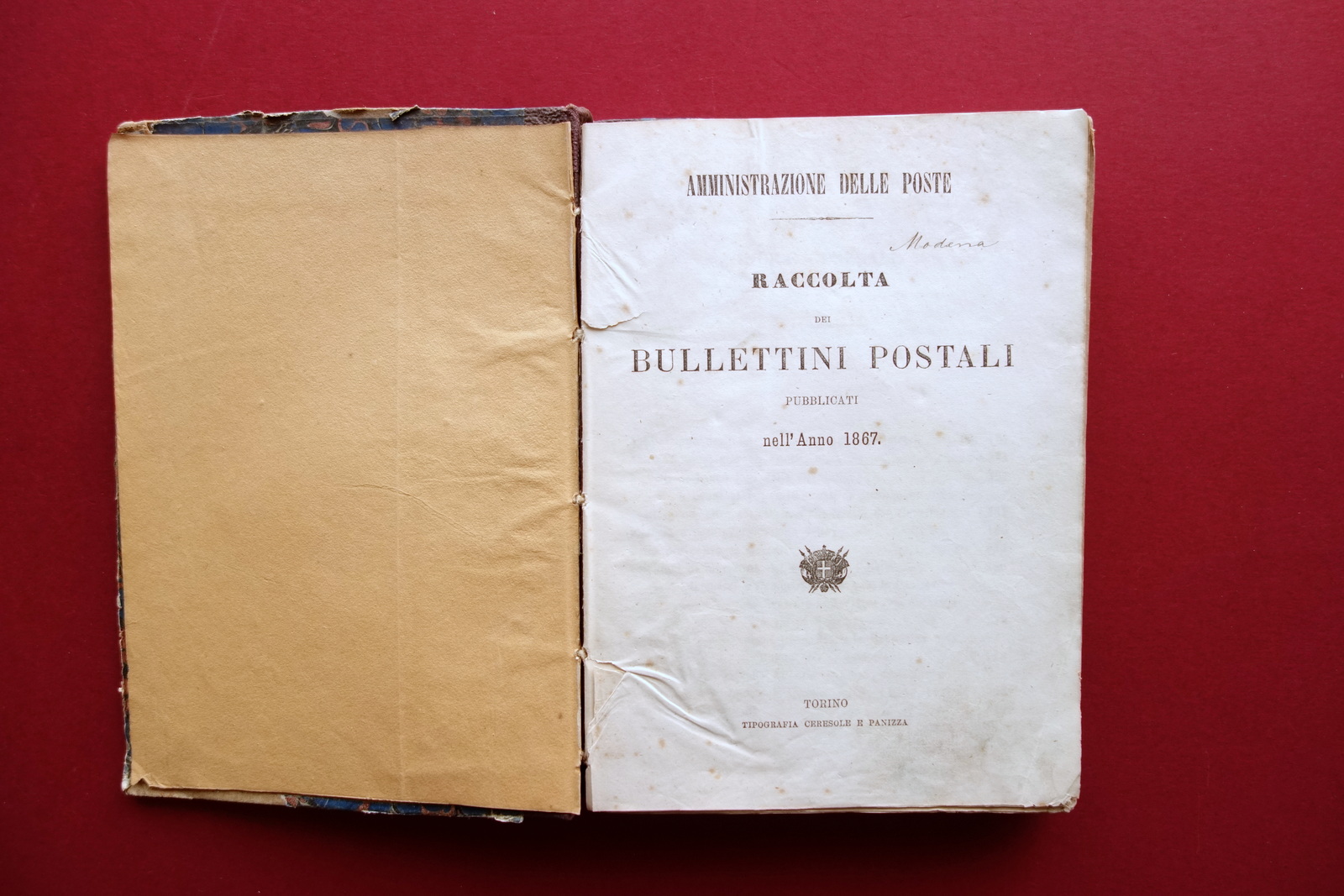 Raccolta dei Bullettini Postali Pubblicati nell'Anno 1867 Ceresole e Panizza