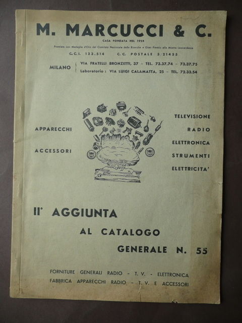 Radio Giradischi Radioline Fonografi Cataloghi Industriali Marcucci Anni '50-'60