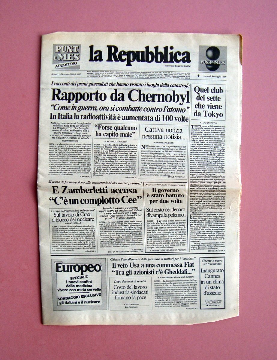 Rapporto da Chernobyl 6/5/1986 La Repubblica Numero completo