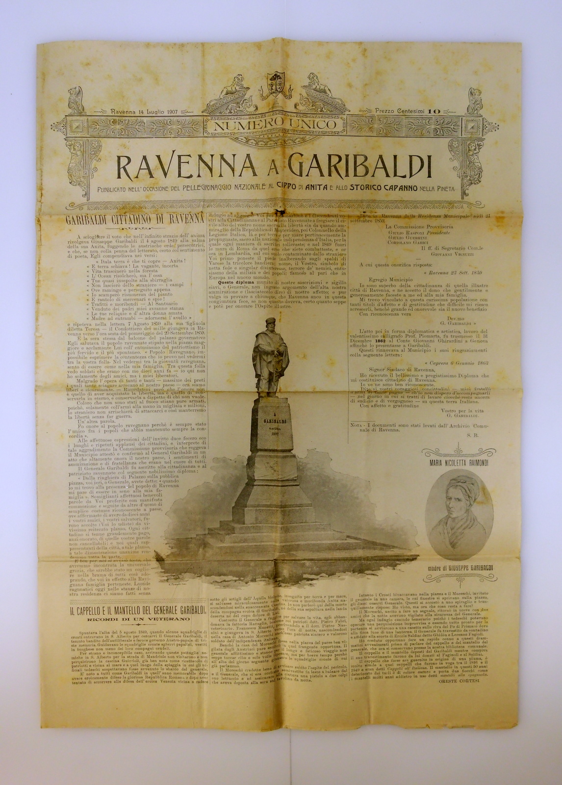 Ravenna e Garibaldi nel Pellegrinaggio al Capanno 1907 Illustrato