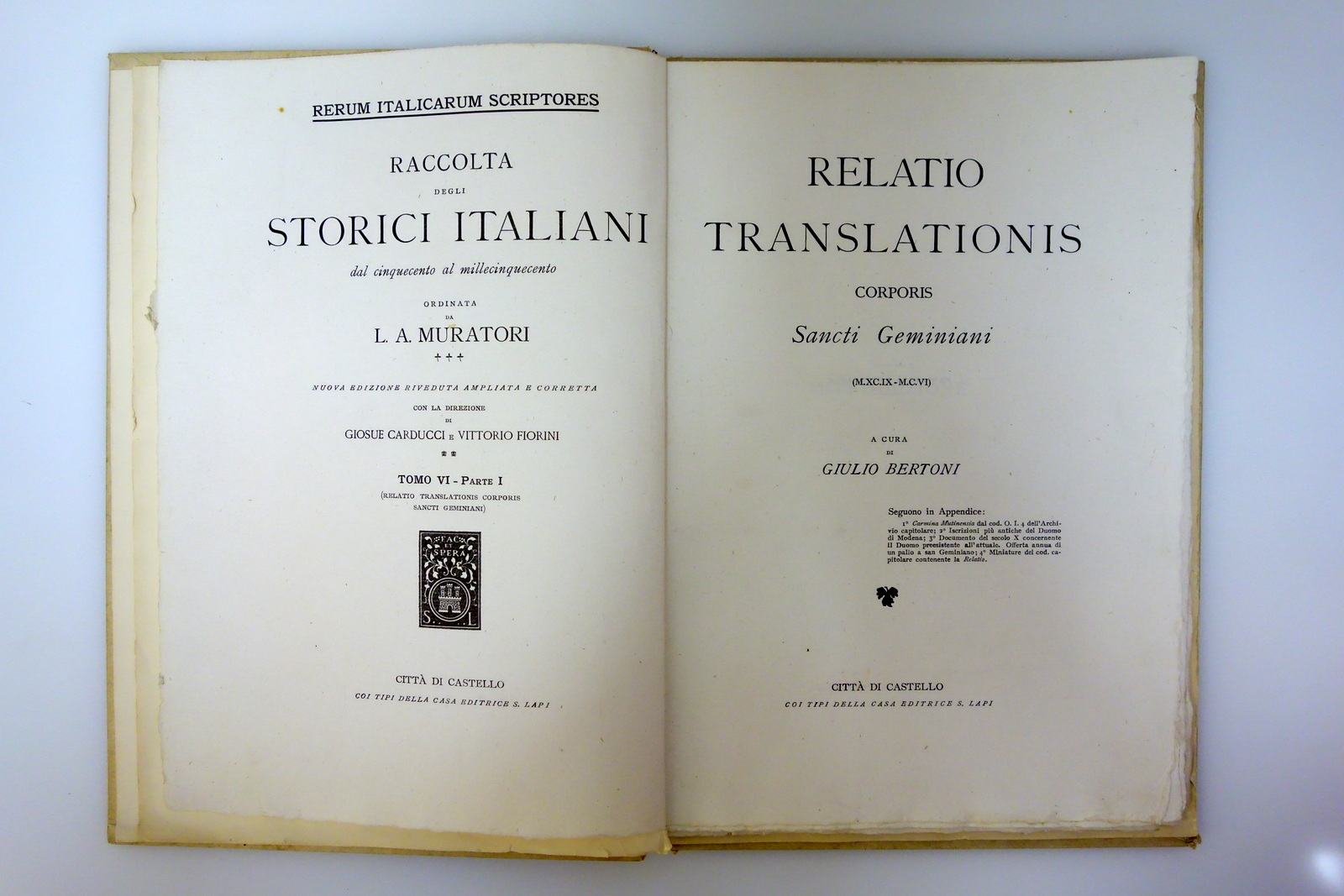 Relatio Translationis Corporis Sancti Geminiani S. Lapi Città di Castello …