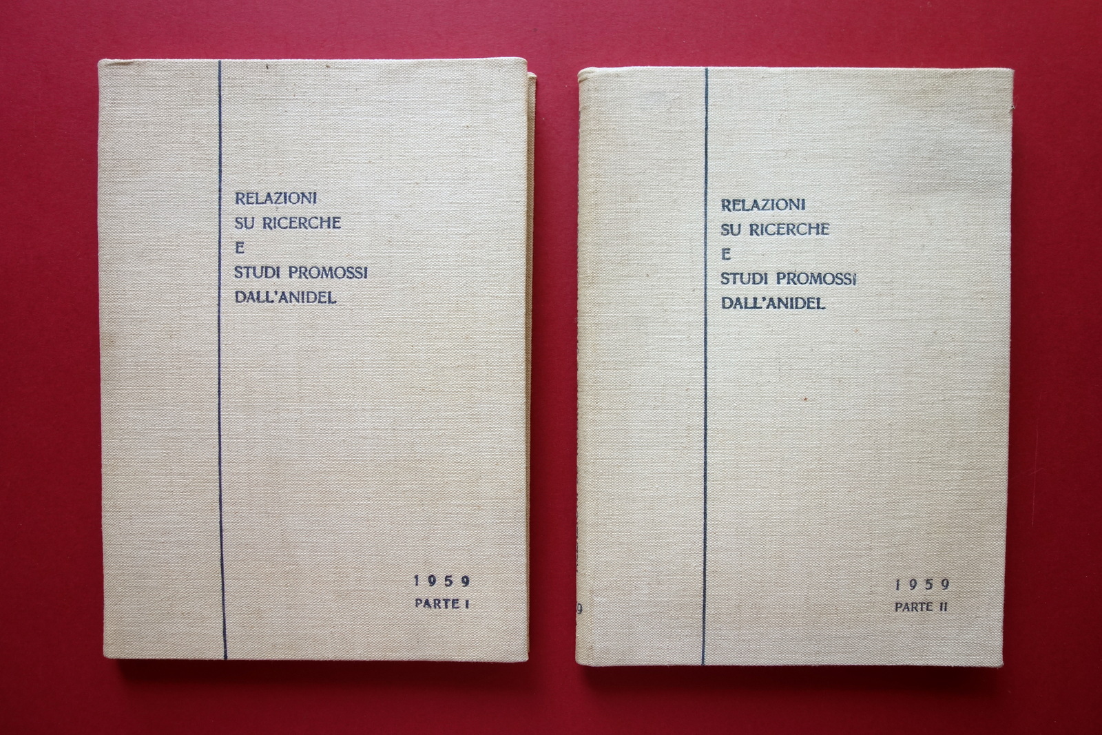 Relazioni su Ricerche e Studi Promossi dall'Anidel Parte I-II 1959 …