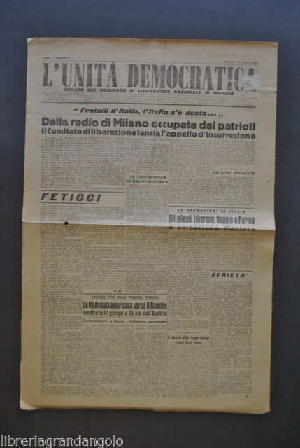 Resistenza Liberazione Unit‡ Democratica Radio Milano Occupata Patrioti 1945