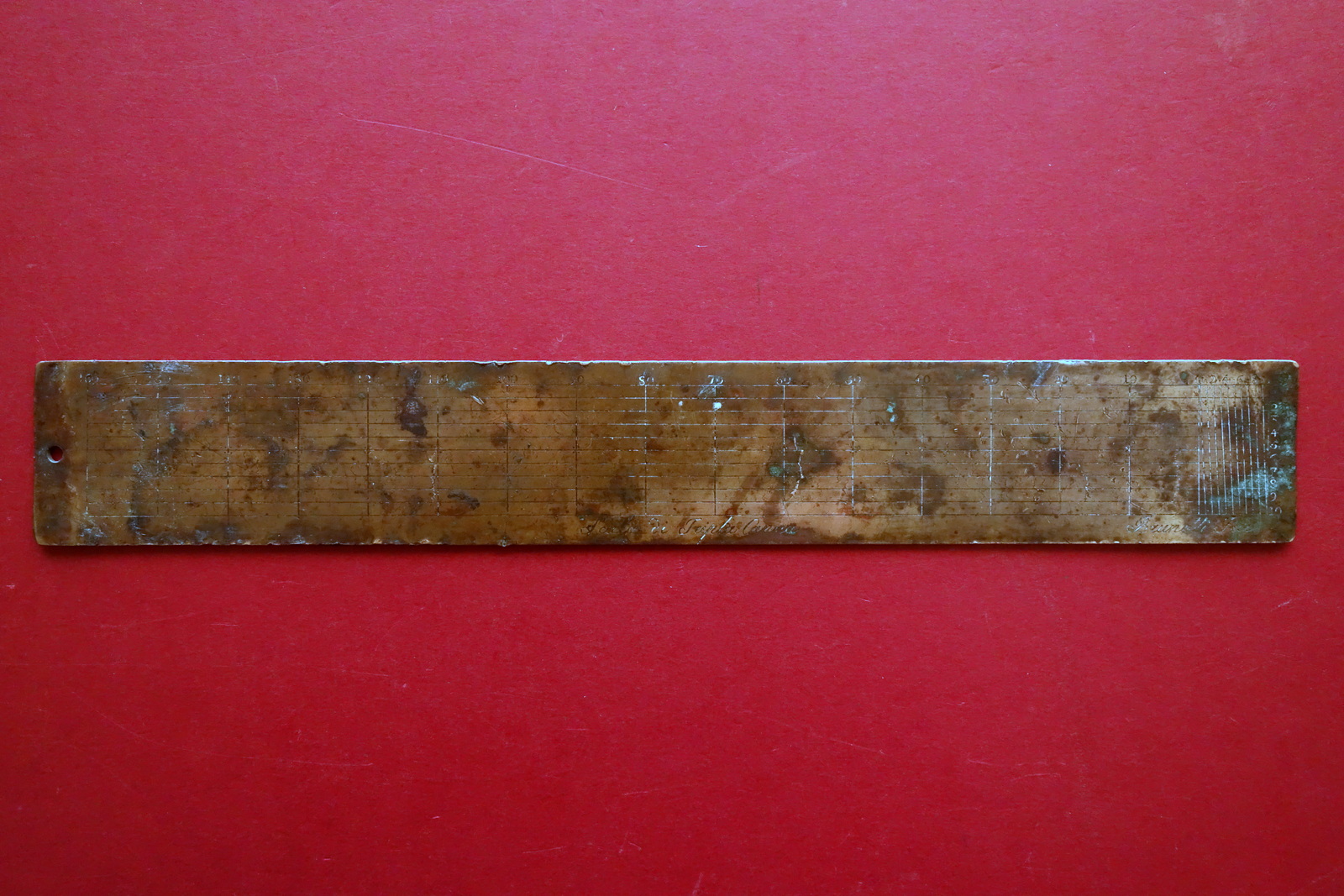 Righello Geometrico in Ottone Scala di Tripla Canna Brunetti Bologna …