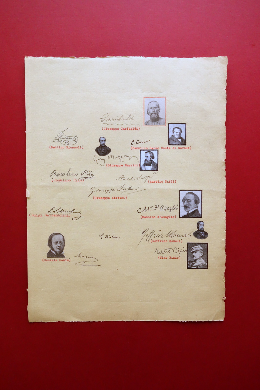 Risorgimento 16 Autografi Fac Simile Garibaldi Mazzini Cavour Saffi Anni …