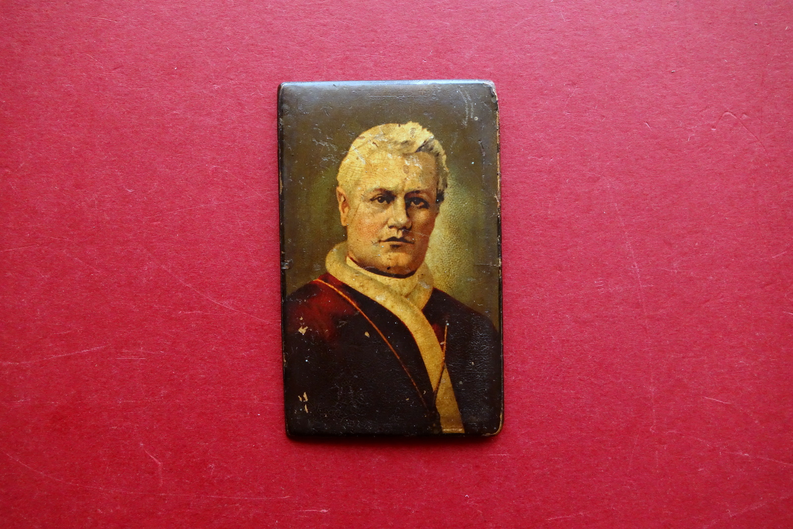 Ritratto Papa Pio X Cromolitografia su Papier Mache Cartapesta Coperchio …