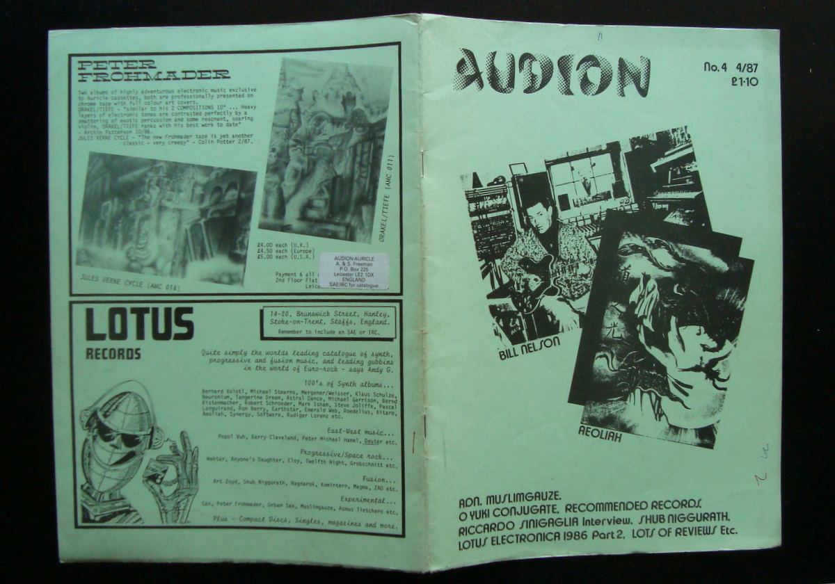 Rivista AUDION New Music magazine avanguardia 1987 Bill Nelson Aeoliah