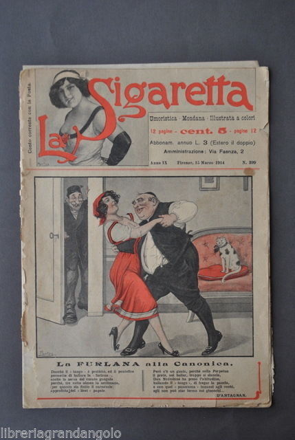 Rivista Galante Mondana La Sigaretta Umorismo Galanteria Barzellette 1914