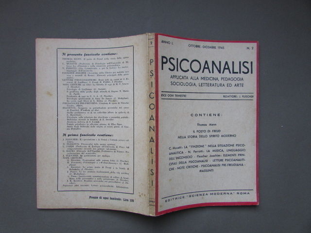 PSICOANALISI APPLICATA ALLA MEDICINA SOCIOLOGIA LETTERATURA FLESCHER 1945