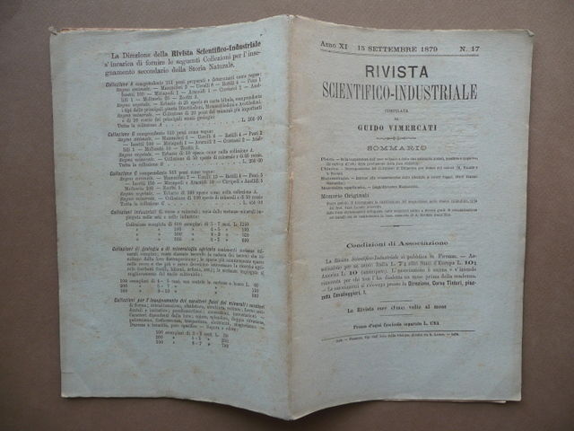 Rivista Scientifico Industriale Conservazione Libellule Isaghidrometro 1879