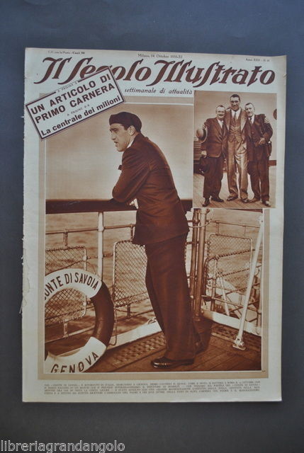 Riviste Secolo Illustrato Pugilato Boxe Pesi Massimi Carnera Ritorno Italia …