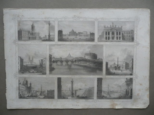 Roma Piazze Chiese Vedute Multiple Incisioni Stabilimento Lloyd Trieste Met‡ …