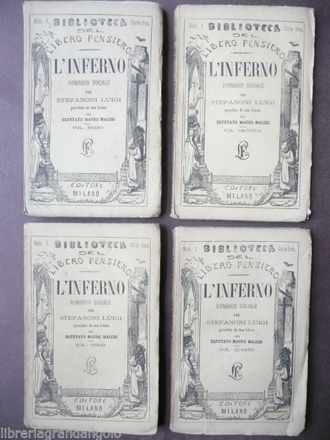 Romanzi Sociali 1865 Stefanoni Inferno Libero Pensiero Anticlericale Anarchia