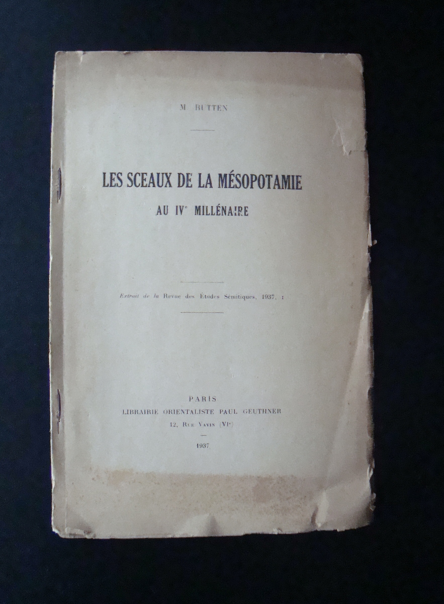 Rutten Les Sceaux de la Mesopotamie 1937 Libraire Geuthner