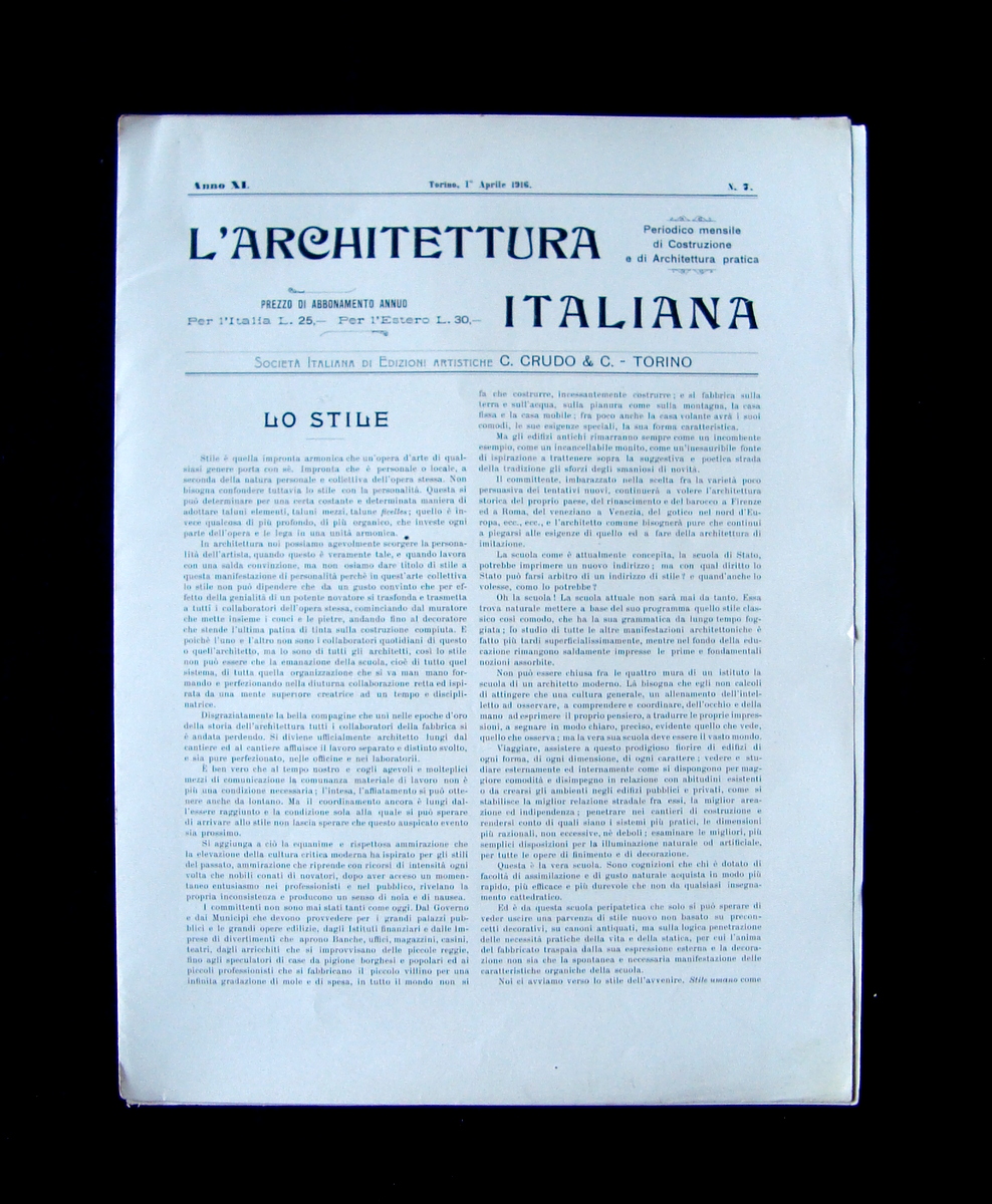 Sacile Scuole Normali Arch Rupolo L'Architettura Italiana Anno XI n …