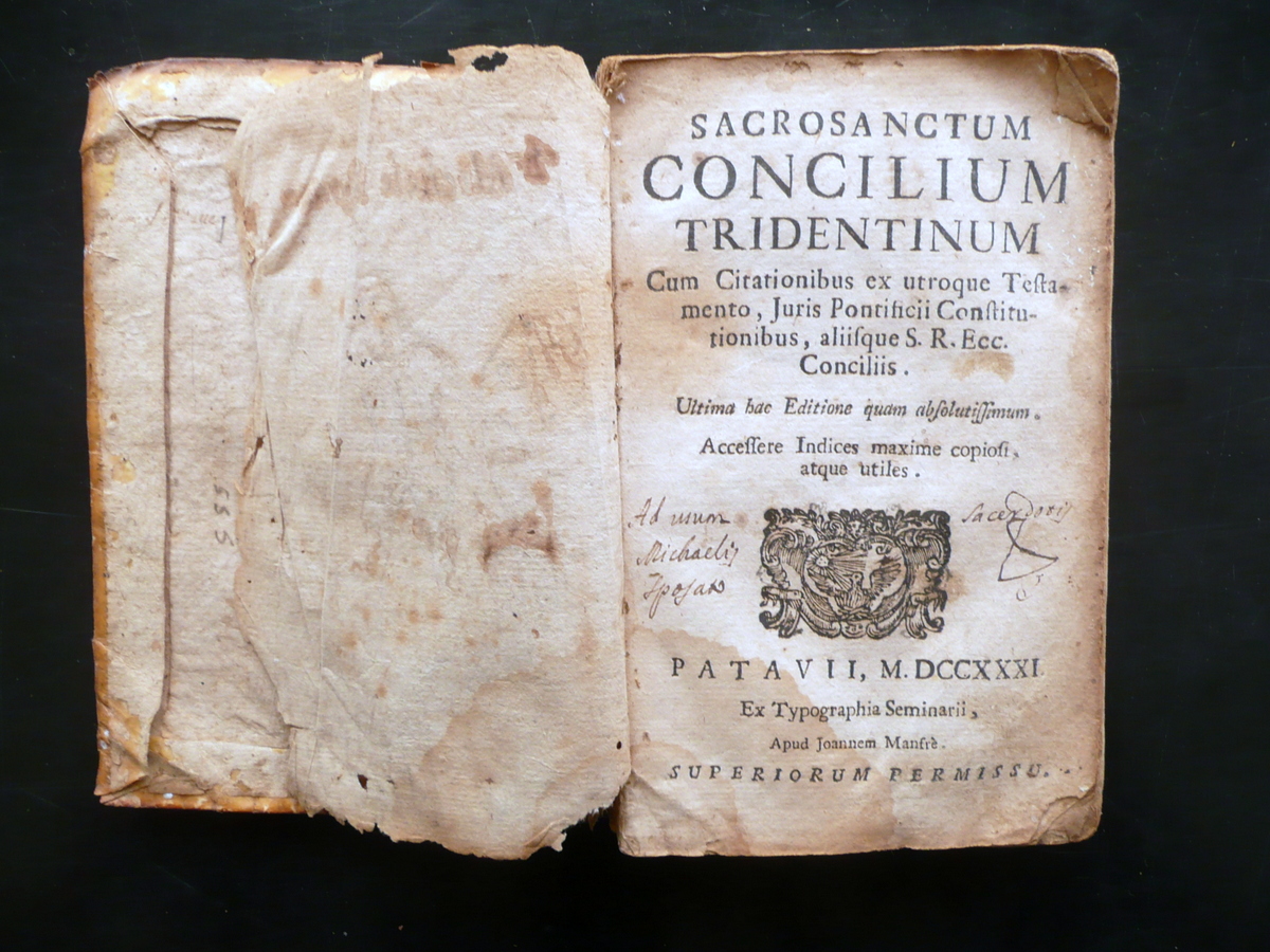 Sacrosanctum Concilium Tridentinum Patavii Typograpia Seminarii 1731 Religione