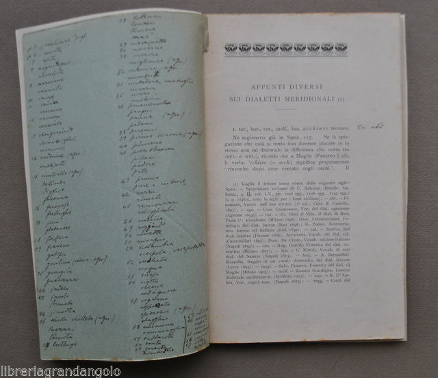 Salvioni Appunti Dialetti Meridionali Linguistica Filologia 1900