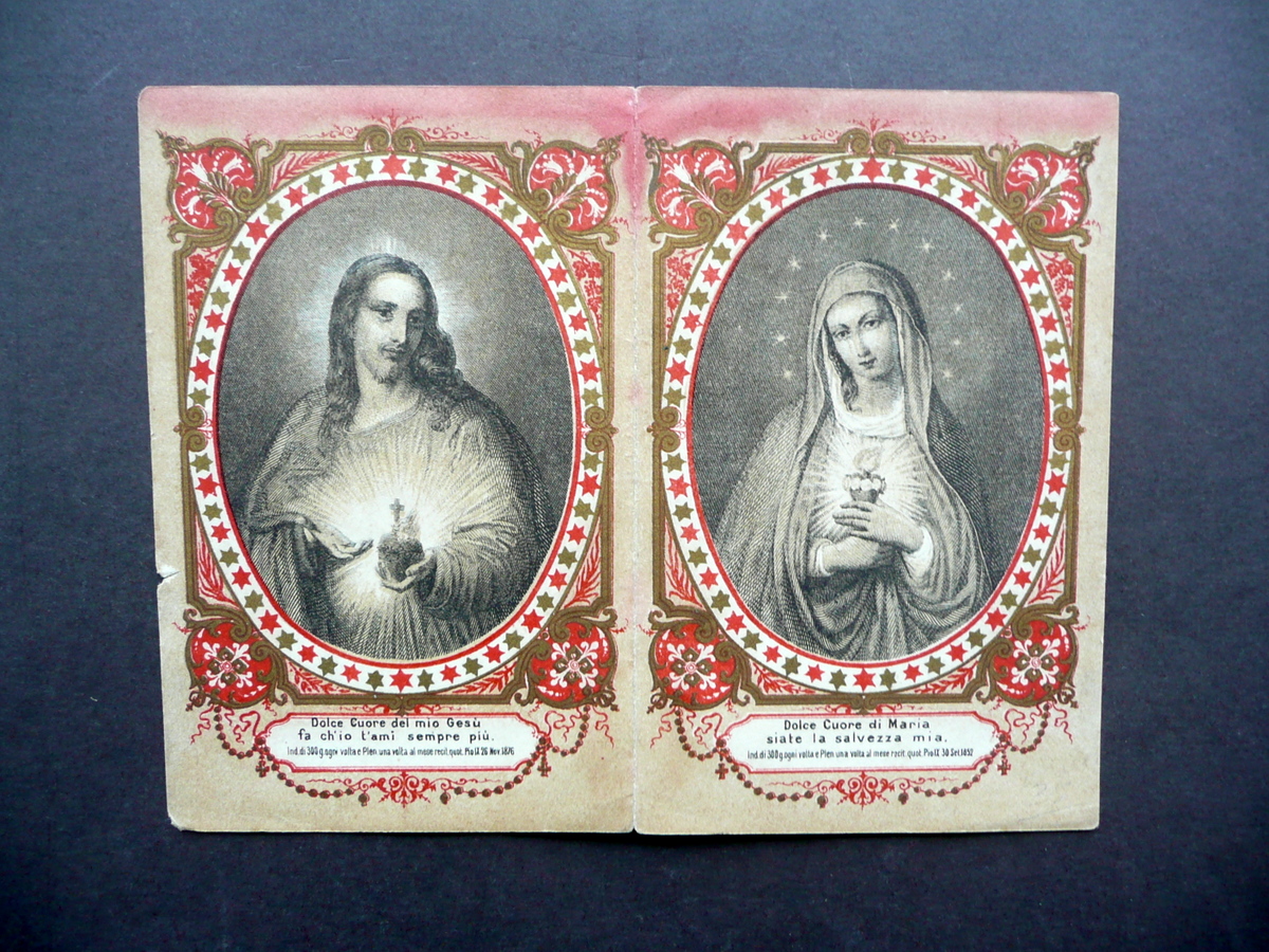 Santino Cromolitografia Cuore di Ges˘ Maria Libreria Cav. L. Romano …